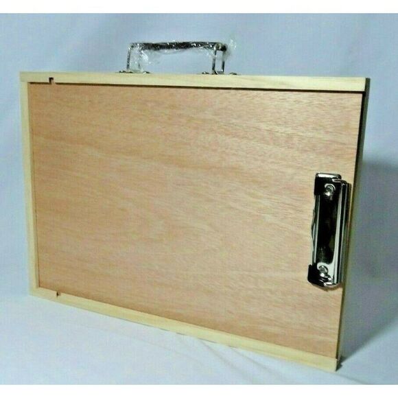 Art Set Wood Case Easel 23-Piece Acrylic Paint Sketch Pencils Brushes Tool Tray - Picture 3 of 3